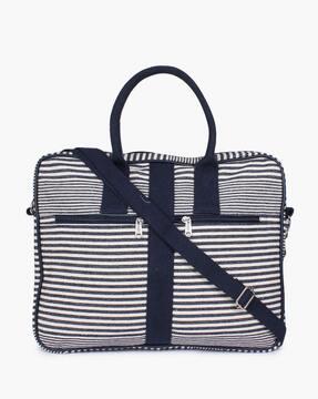 striped messenger bag