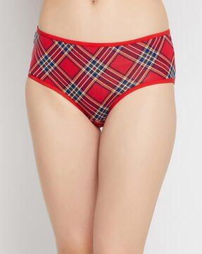 checked hipster panties