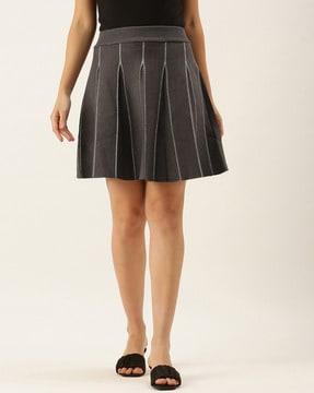 striped flared skirt