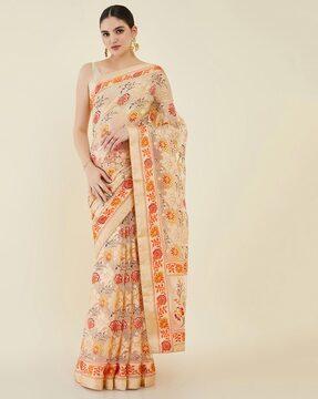 floral print saree