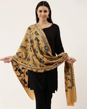 embroidered woollen shawl