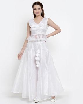 organza flared skirt