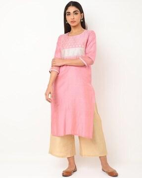 embellished straight kurta