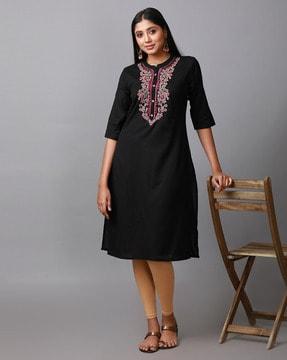 embroidered long kurta