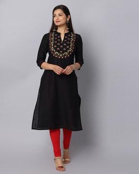 embroidered long kurta