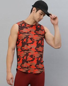 camouflage sleeveless vest