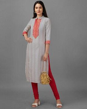 striped straight kurta