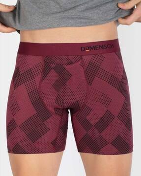 geometric print trunks