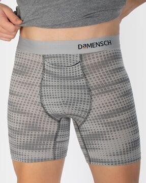 geometric print trunks