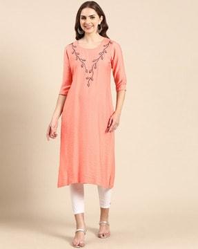 embellished straight kurta