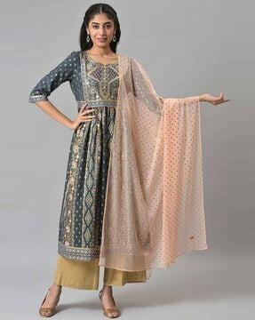 foil print dupatta