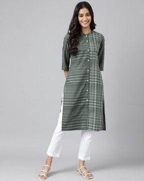 striped straight kurta