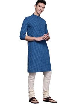 checked long kurta