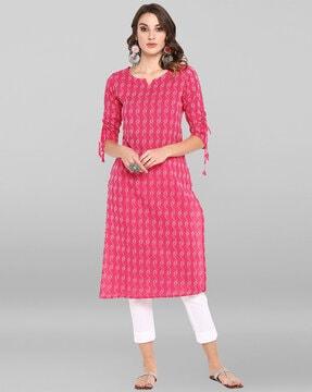 printed straight kurta