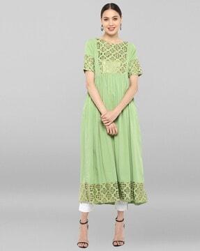 printed flared kurta