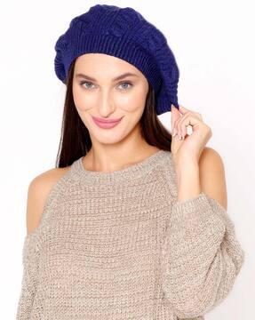 textured beret cap