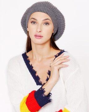 colourblock beret cap