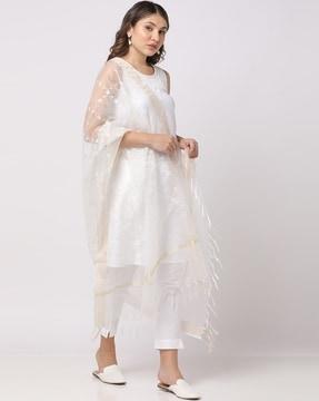 embroidered organza dupatta