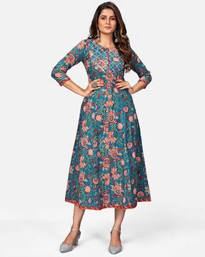 floral anarkali kurta