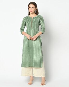 striped straight kurta