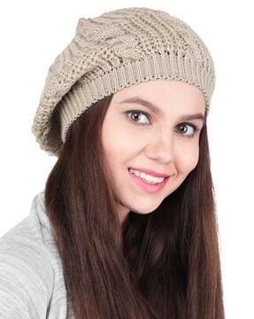 textured beret cap