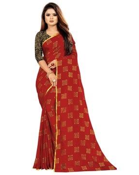 printed chiffon saree