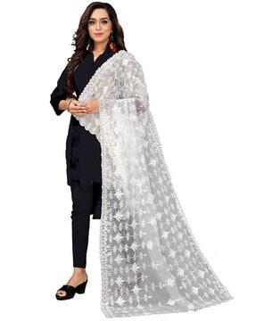 embroidered net dupatta