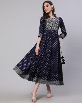 printed flared kurta