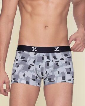 geometric print trunks