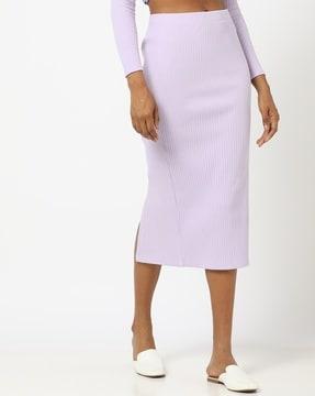 ribbed pencil skirt