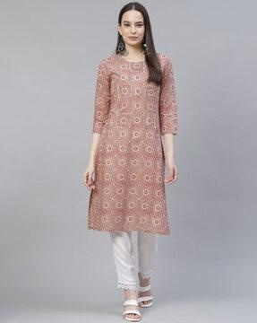 geometric straight kurta