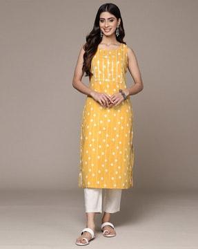 printed straight kurta