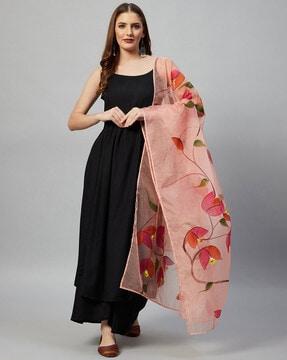 floral organza dupatta