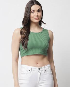 ribbed sleeveless top