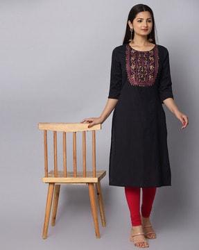 embroidered long kurta