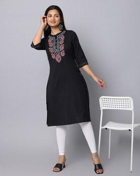 embroidered long kurta