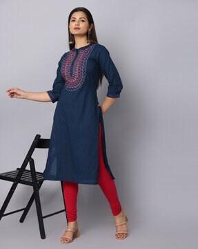 embroidered long kurta