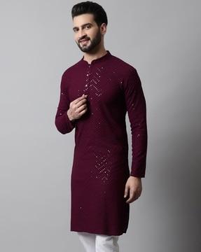 embellished straight kurta