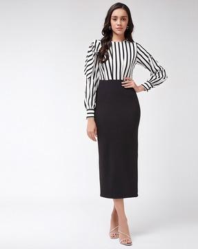 striped sheath dress