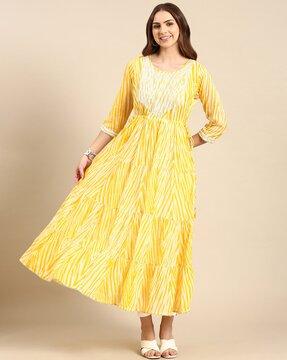 striped anarkali kurta