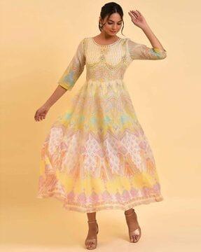 printed anarkali dress