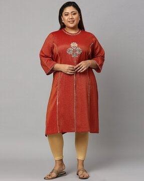 embellished straight kurta