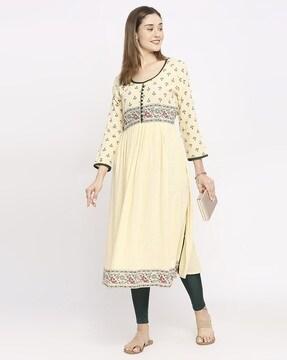 printed straight kurta