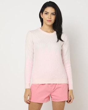 ribbed acrylic pullover