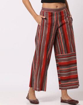 striped cotton palazzos