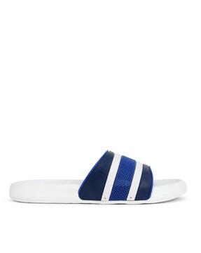 men striped slides