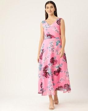 floral sleeveless dress