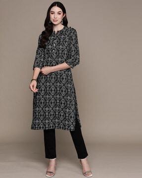 printed straight kurta