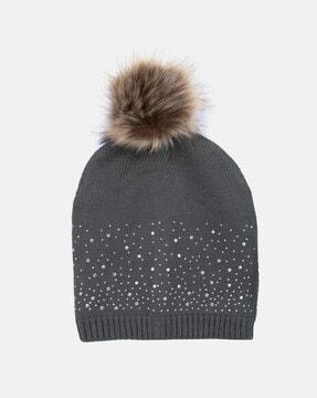 embellished beanie cap