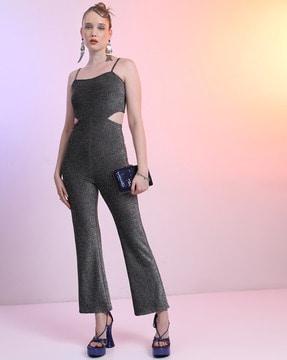 shimmery cutout jumpsuit